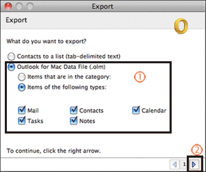 do not have the export function in outlook for mac